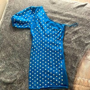 Blue poka dot zara dress